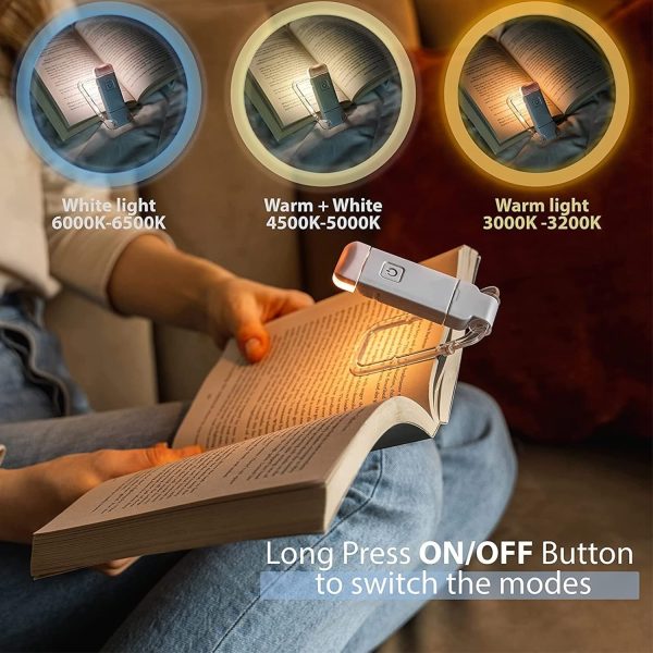 Rechargeable LED Reading Lamp Book Newspaper NightLight Light
